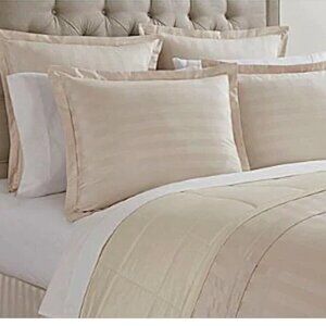 NEW-LUXURY HOTEL DAMASK STRIPE EURO SHAM COLOR Turtle Dove 100% COTTON MSRP: $29